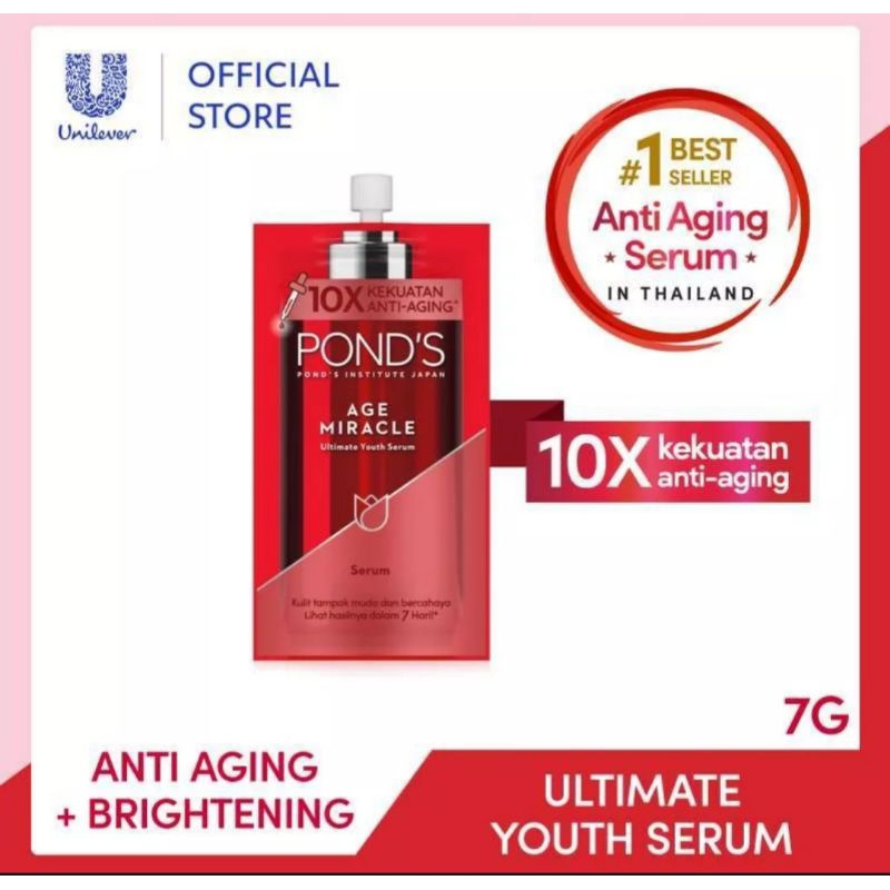 Jual Ponds Age Miracle Youthful Glow Double Action Serum sachet 7g ...