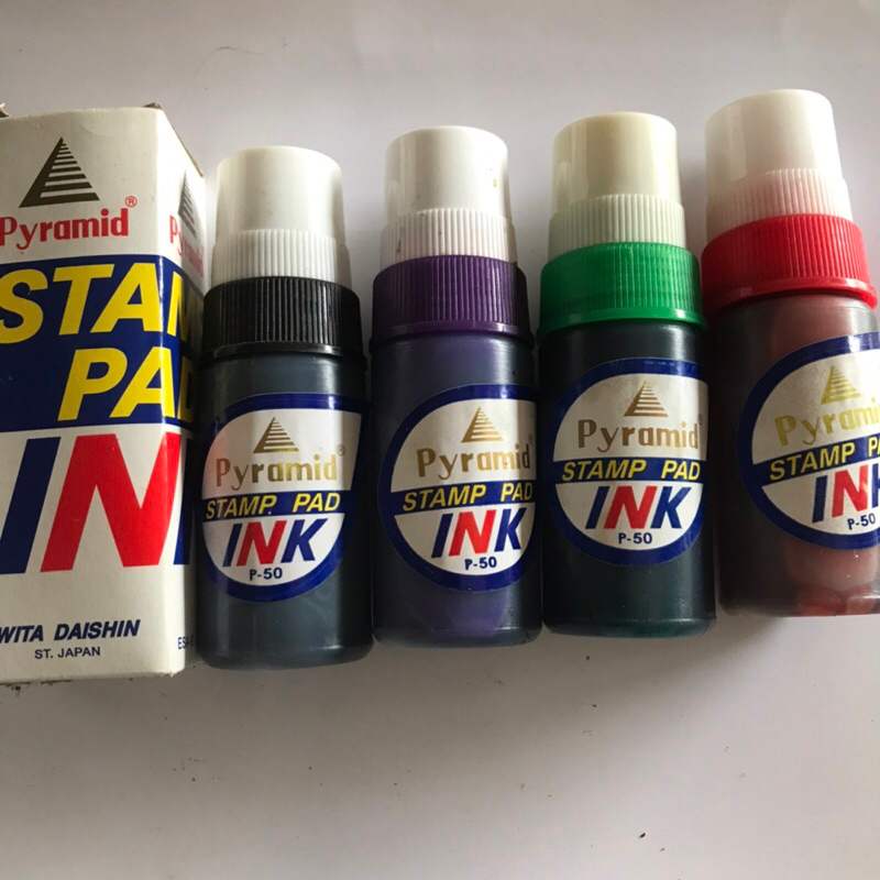 Jual Isi Ulang Tinta Stempel Stamp Pad Hitam Hijau Biru Merah Ungu Pyramid Shopee Indonesia