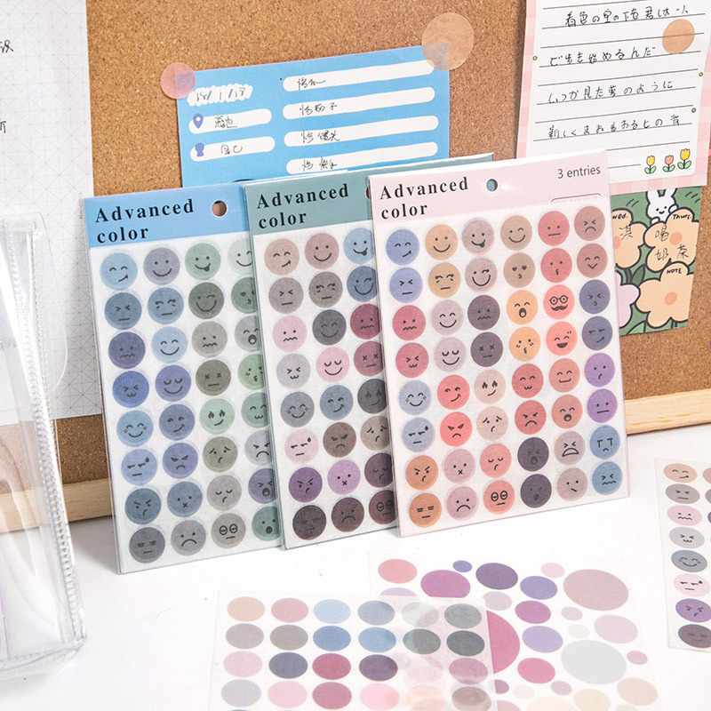 Jual Advanced Color Round Emoji Diary Deco Stickers / Sticker Dekorasi ...