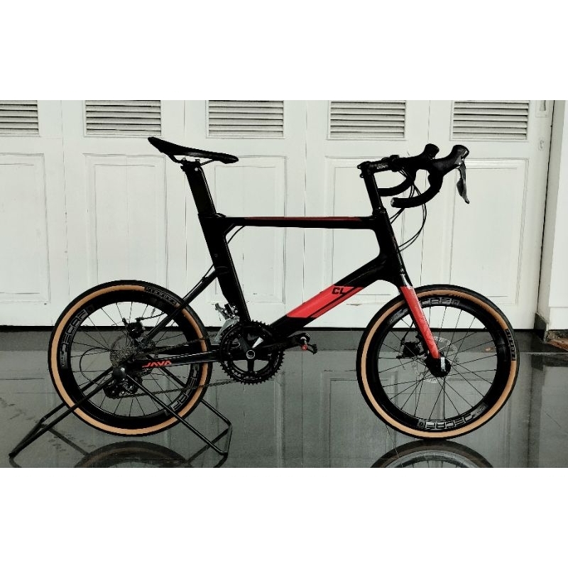Jual Sepeda Roadbike Minivelo Java CARBON. AERO. Hitam glossy-Merah 2x9 ...