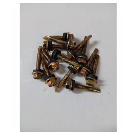 Jual BAUT ROOFING 12x50 MM KUNING BAUT BAJA RINGAN KANAL LAPIS KARET ...