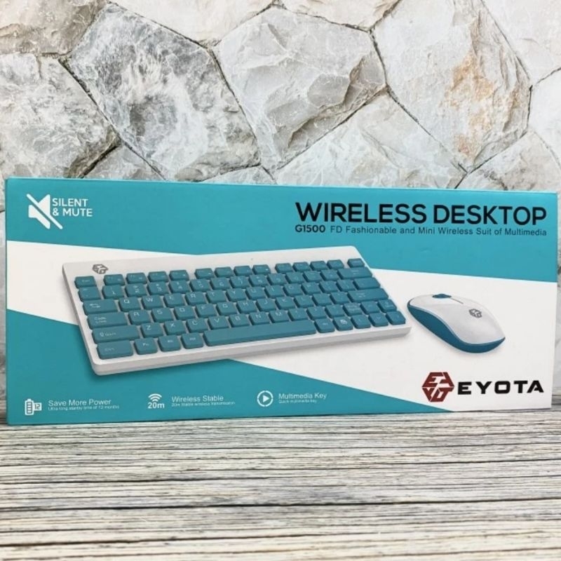 Jual Paket keyboard mouse wireless eyota mini G1500 silent click