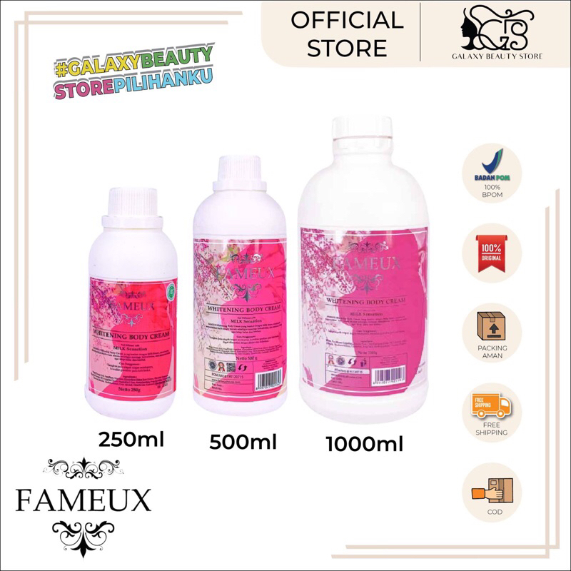 Jual FAMEUX WHITENING BODY CREAM / BLEACHING BADAN BPOM / BODY CREAM