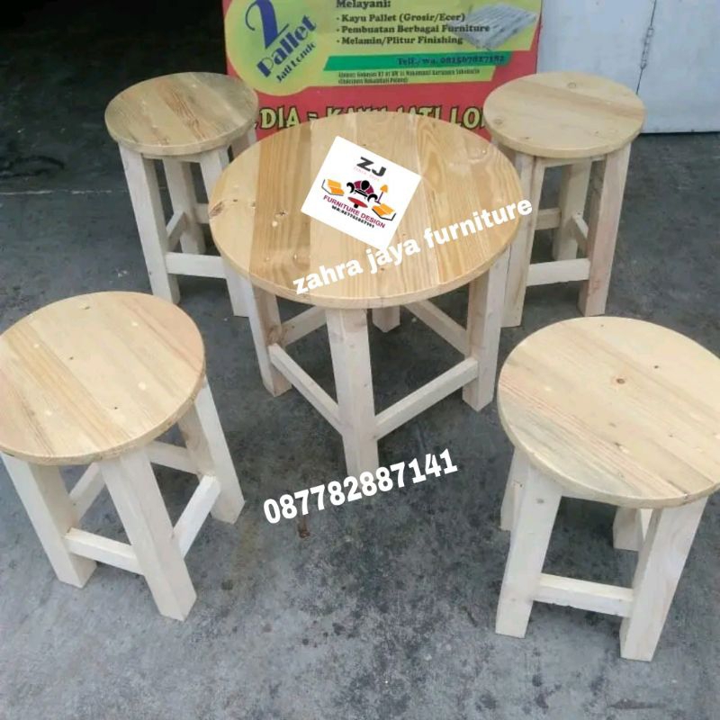 Jual MEJA MAKAN CAFE/RESTO SET MINIMALIS KAYU JATI BELANDA | Shopee ...