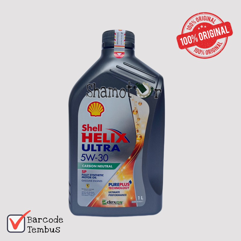 Jual Shell Helix Ultra 5W-30 API SN 1 Liter Original barcode tembus ...
