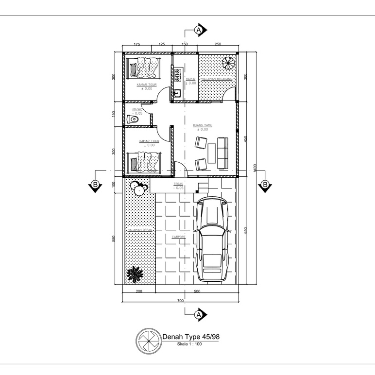 Jual [Gambar Denah Rumah] Jasa Gambar Denah Rumah 2D Minimalis Arsitek