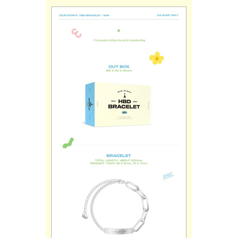 Jual ATEEZ SAN BRACELET - OFFICIAL HBD MD (SEALED) | Shopee