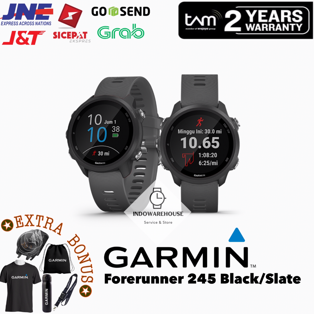 Jual Garmin Forerunner 245 Slate Gray - Garansi TAM 24 Bulan | Shopee ...
