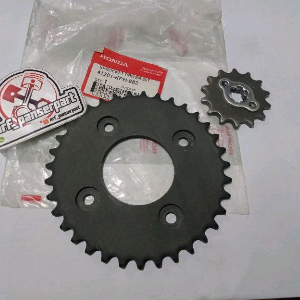 Jual Gear Set Gir Depan Belakang Gigi Tarik Rante Rantai Honda Supra