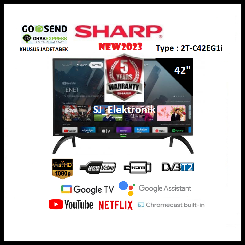Jual LED TV Sharp 42 Inch 2TC42EG1i / 42EG1i Full HD Google TV 42EG1