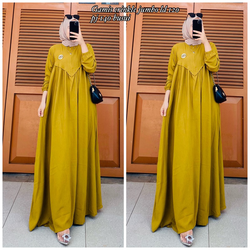 Jual Gamis Sv Gamis Polos Crinkle Gamis Polos Busui Gamis Polos Jumbo Shopee Indonesia