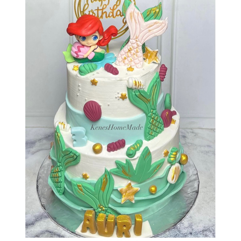 Jual Kue Ulang Tahun Ariel Mermaid / Cake Ultah Duyung | Shopee Indonesia
