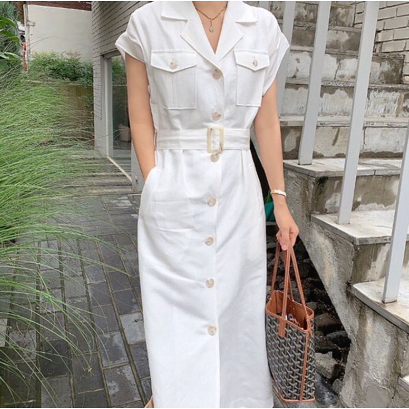 Jual James Dress Formal Korean Chic Style Look Summer Spring Rapi Sopan ...