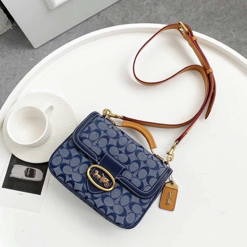 Jual Coach Riley Top Handle 22 in Signature Chambray Shoulder Bag