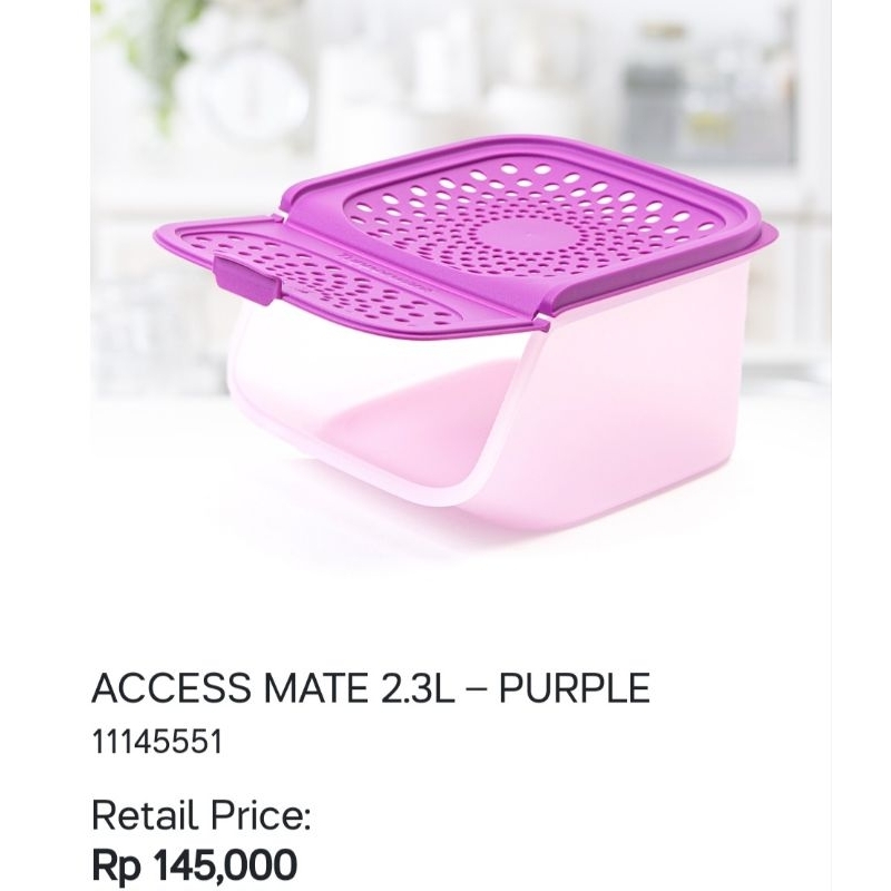 Tupperware Plastic Container Mini Access Mate 2.3L, For Food, Box