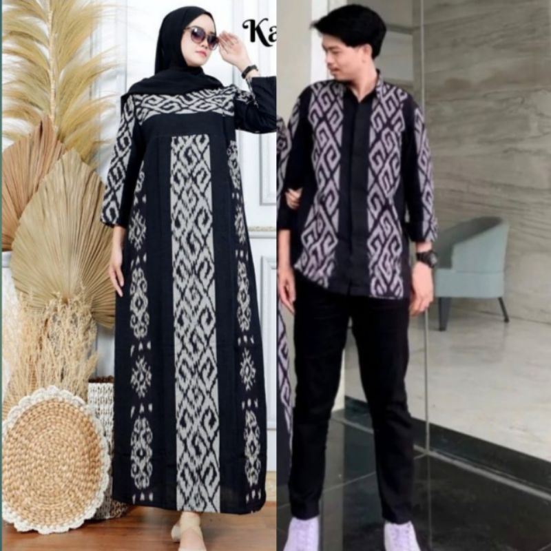 Jual Gamis Abaya Tenun Syar I Set Baju Tenun Couple Bju Kondangan