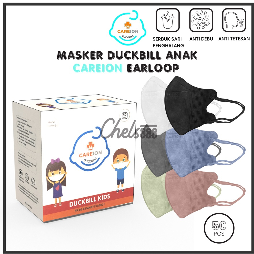 Jual Masker Anak Duckbill Careion 3ply Isi 50pcs | Shopee Indonesia