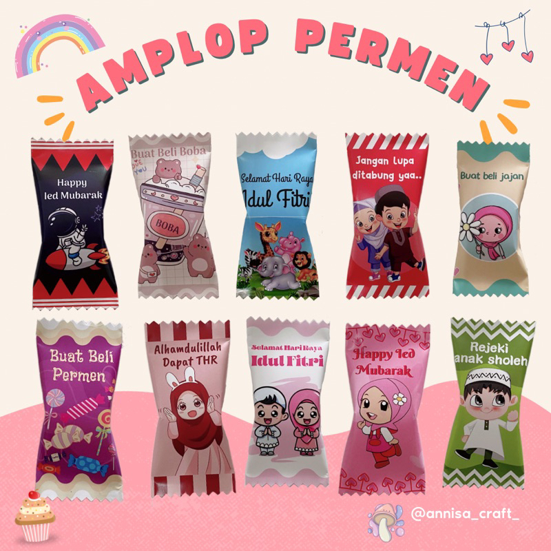 Jual Amplop Lebaran Bentuk Permen Lucu (ISI 10 PCS) | Shopee Indonesia