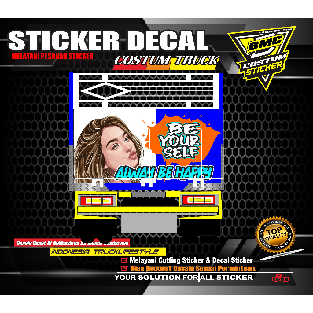 Jual Sticker Decal Pintu Bak Truck Stiker Dekal Blok Pintu Bak Truck Uk