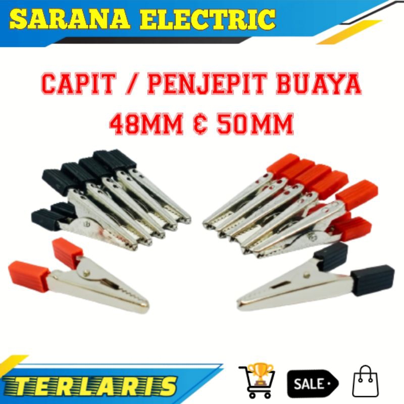 Jual CAPIT KLIP BUAYA 50MM 1 SET PENCAPIT CLIP 48MM ALLIGATOR 50 MM ...