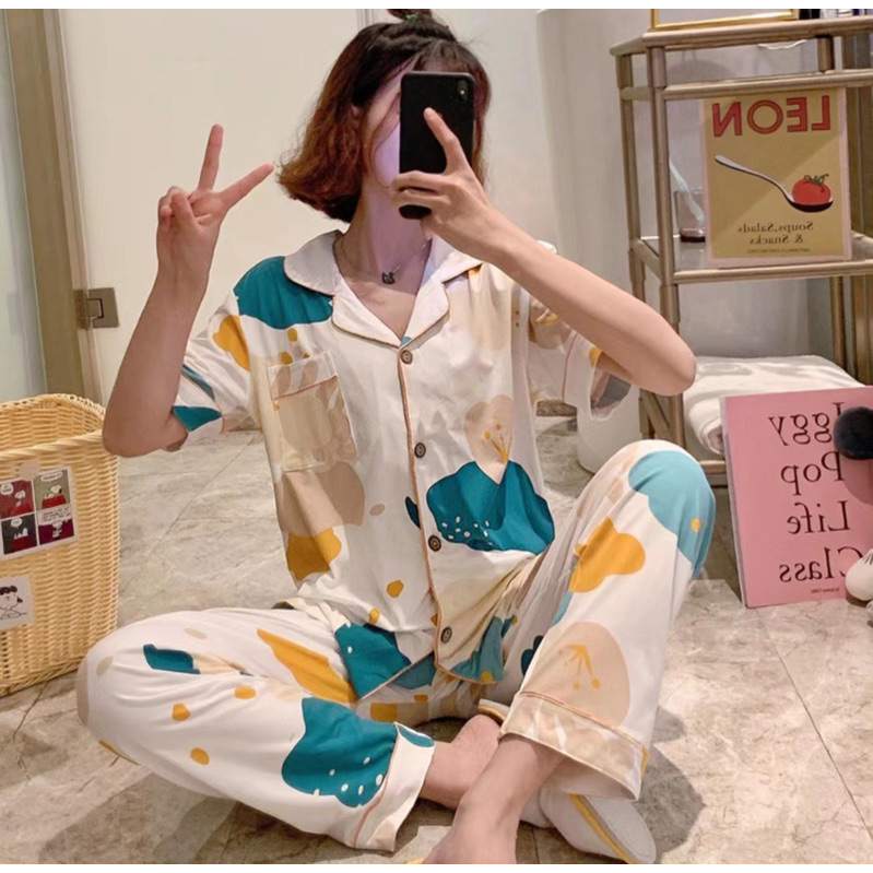 Jual NEW!!! Ready Stock Baju Tidur Piyama Set Kemeja Celana Panjang ...