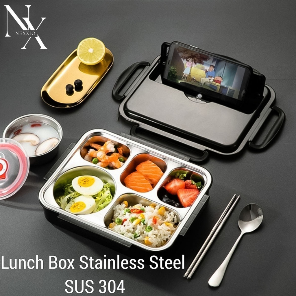 Jual Nexxio Lunch Box Kotak Makan Sekat Stainless / Lunch Box Stainless