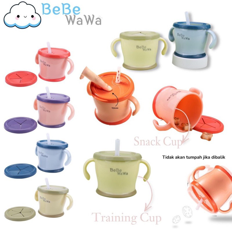 Jual Bebewawa Training Baby Cup De Mug Gelas Straw Minum Snack Bayi