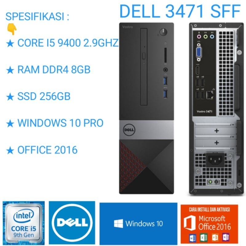 Jual PC DELL VOSTRO 3471 SFF CORE I5 9400 9TH GEN RAM 8GB SSD