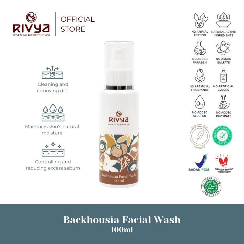 Jual RIVYA Backhousia Facial Wash 100 ml | Shopee Indonesia