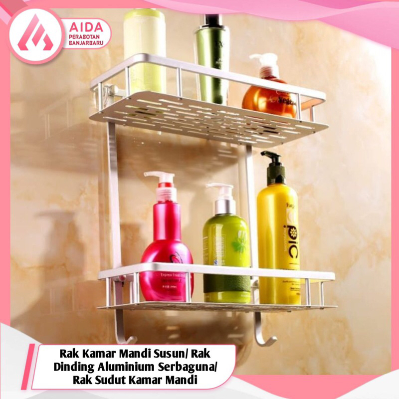 Jual Rak Kamar Mandi Susun / Rak Dinding Aluminium Serbaguna/ Rak Sudut ...
