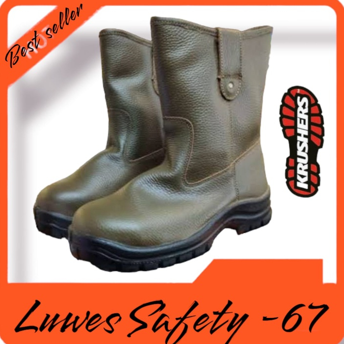 Jual sepatu safety / Sepatu Safety Shoes Krushers Texas Brown / Sepatu