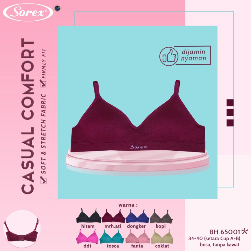 34-40 | Bh Seamless Bra Sport Sorex 65001 Tanpa Kawat