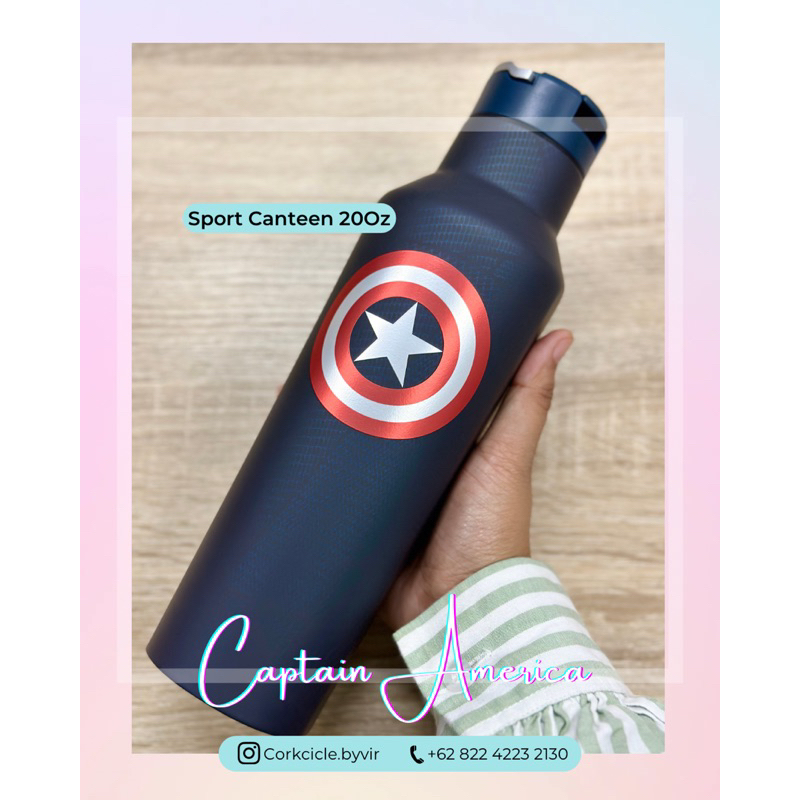 Corkcicle Captain America Marvel 20 Ounce Sports Canteen