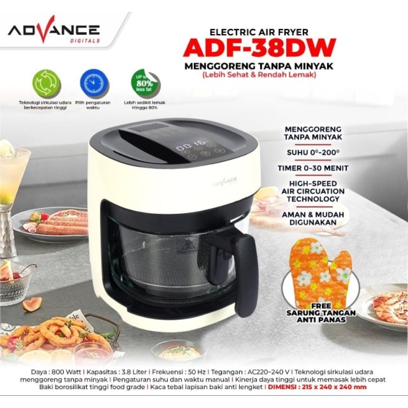Jual Air Fryer ADF-38DW 3,8L ELECTRIC AIR FRYER MURAH BERKUALITAS