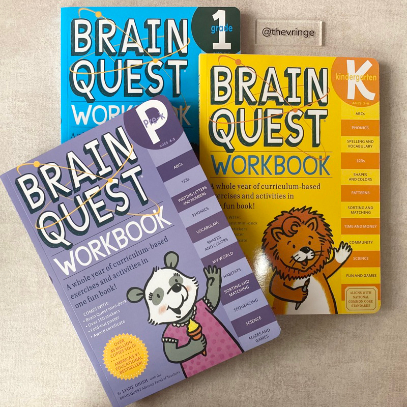 Jual Brain Quest Workbook Preschool Pre K Kindergarten First Grade Book ...