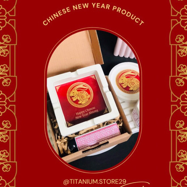 Jual CNY LNY CHINESE NEW YEAR HAMPERS KADO ASHTRAY ASBAK CUSTOM LILIN