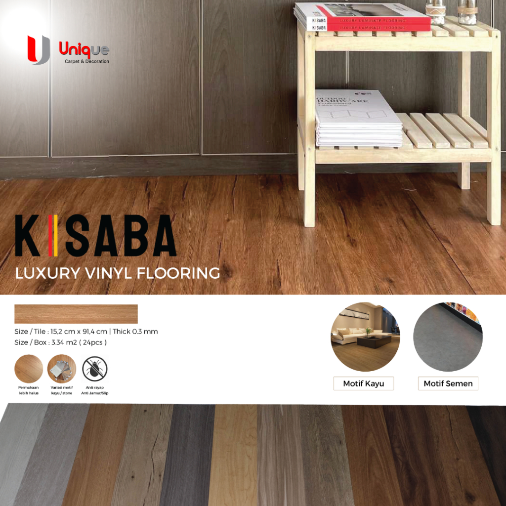 Jual Vinyl Plank 3mm Kisaba / New Vinyl Flooring Kayu / Lantai ...