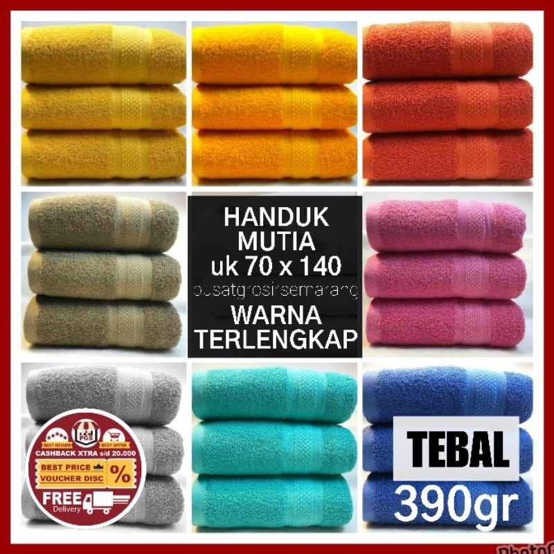 Jual Handuk Mandi Dewasa Mutia Jumbo Besar Uk 70x140 Cm Tebal 390gr