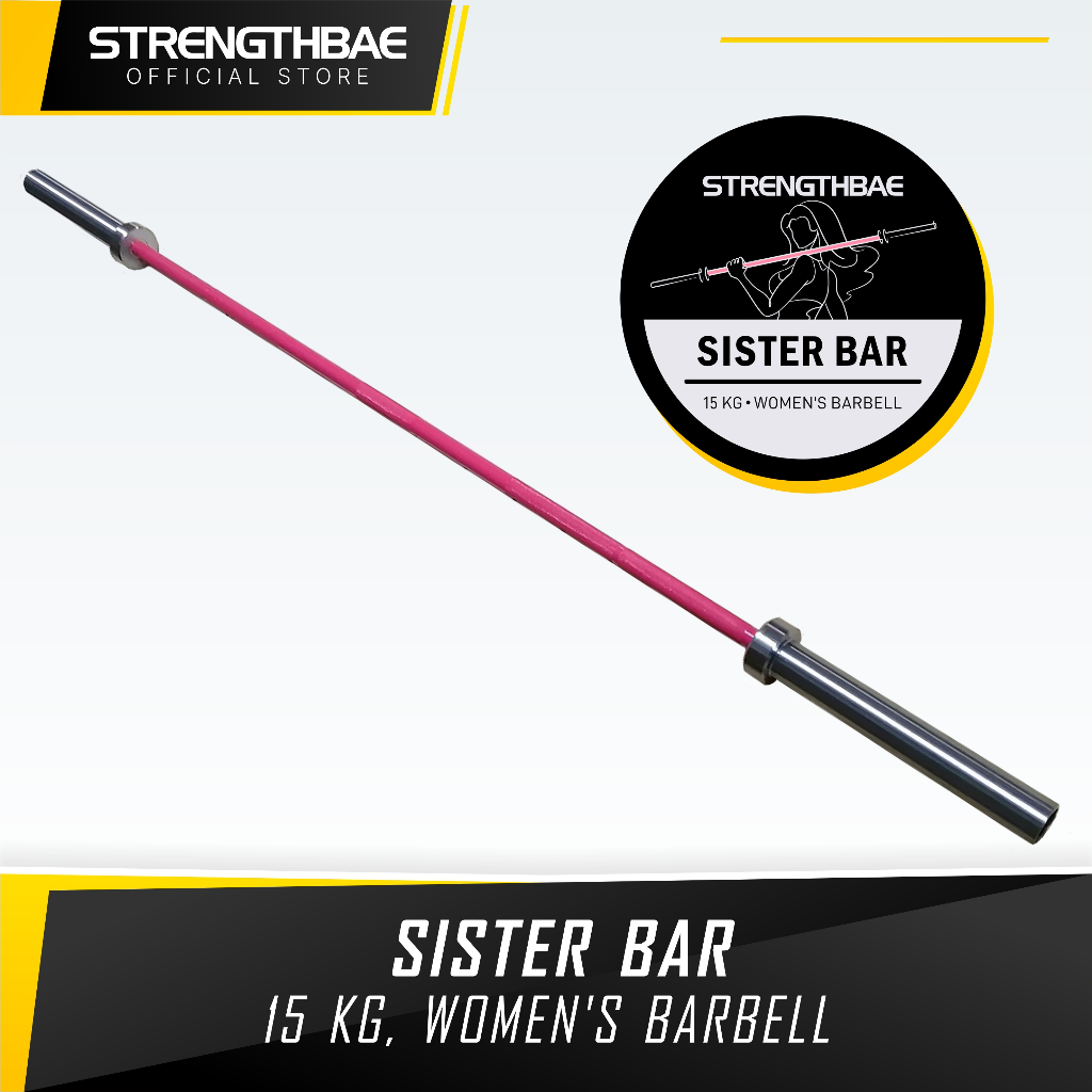Jual Sister Bar STRENGTHBAE Women's Barbell 2 meter 15kg Pink Cerakote