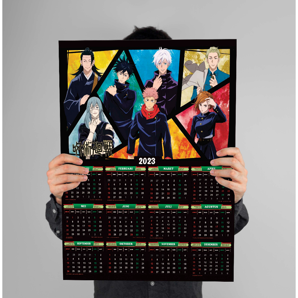Jual Kalender 2025 Anime Jujutsu Kaisen M6, Full 12 Bulan  Shopee 