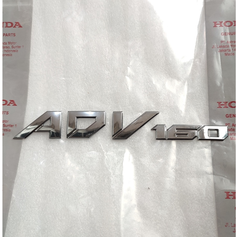 Jual Emblem logo tulisan lambang honda ADV 160 silver metalic crom ...