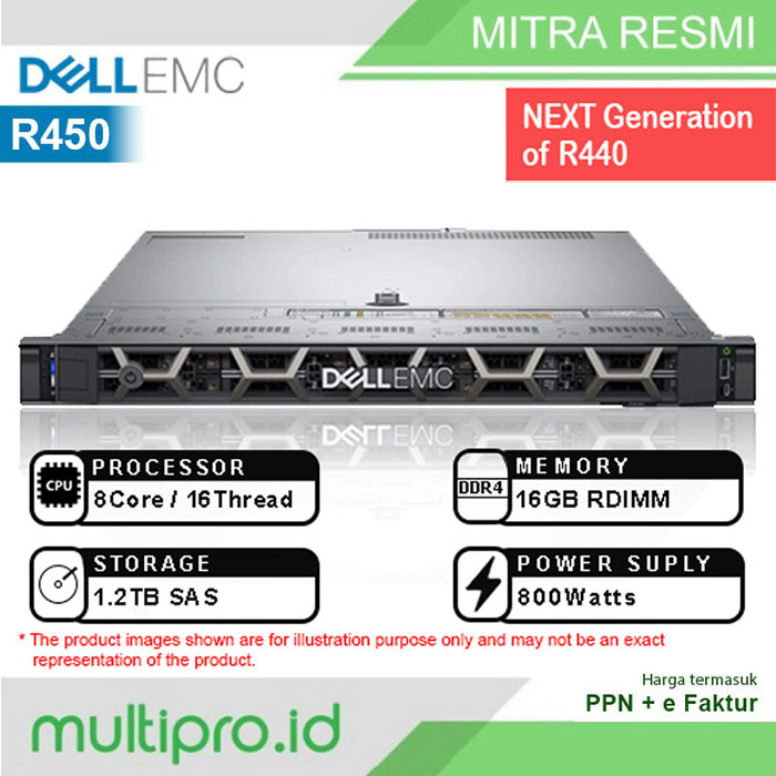 Jual Server Dell R450 Xeon Silver 4309Y 16GB 1.2TB SAS PowerEdge ...