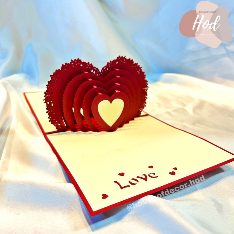 Jual Kartu Ucapan Valentine Anniversary Pop Up 3d Valentines Day Happy Wedding Greeting