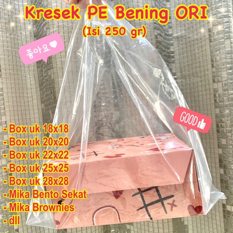 Jual Kantong Kresek Bening Plastik Pe Box Kue Mika Bento Gr Shopee Indonesia