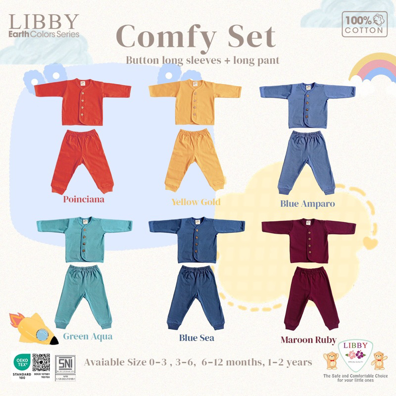 Jual Libby comfy set earth colors series - stelan libby panjang ...