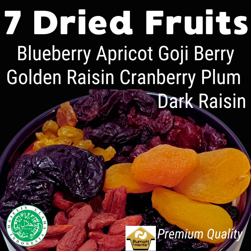 Jual TRAIL MIX 7 BUAH KERING 200GR BLUEBERRY CRANBERRY DARK RAISIN ...