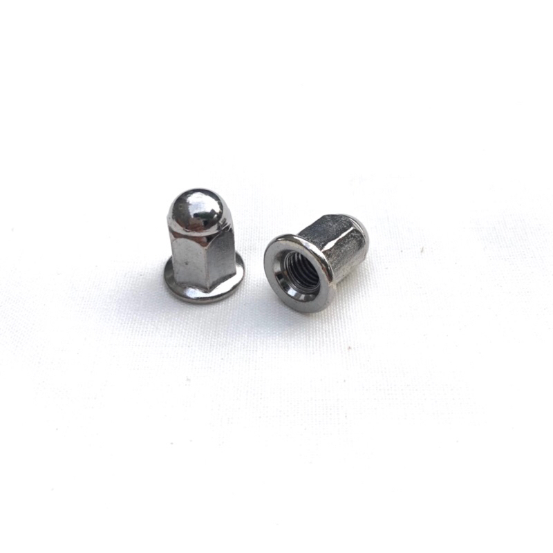 Jual Flange Cap Nut M8 ( Drat 12) Mur Topi Knalpot M8 Tinggi Shopee