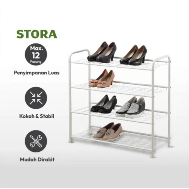 Jual STORA Rak Sepatu 4Tingkat/Rak Besi Sepatu/TempatSepatu&Sandal/Shoe ...