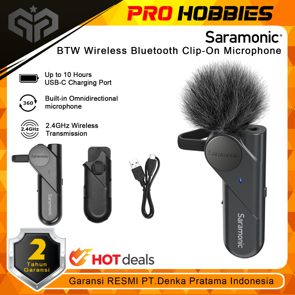 Jual Saramonic BTW Wireless Bluetooth ClipOn Microphone Shopee Indonesia
