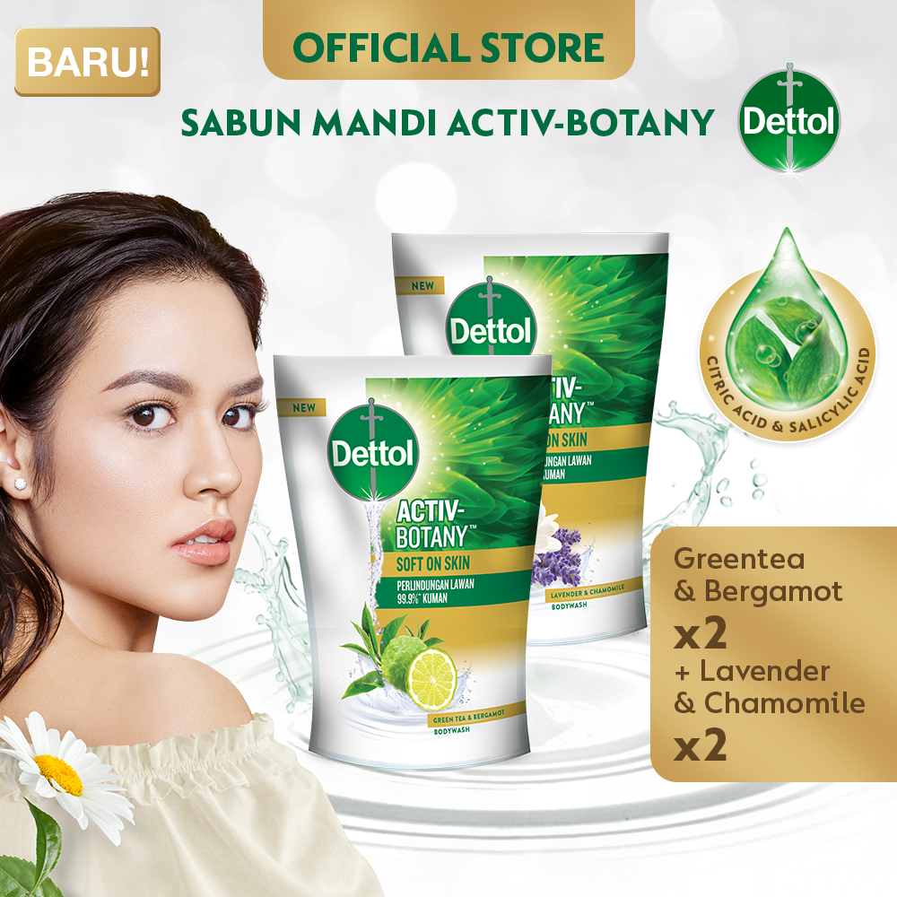 Jual Dettol Sabun Mandi Cair Activ-Botany Green Tea Bergamot Pouch 370 ...